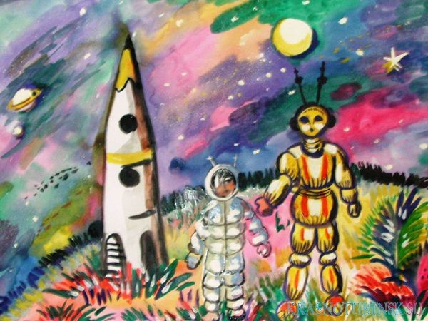 Конкурс детского рисунка «Мечта о космосе», посвященный Дню Космонавтики.